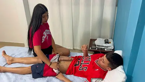 I nailed my bashful stepsister's cock-squeezing cootchie while she was wearing undergarments & let her drizzle