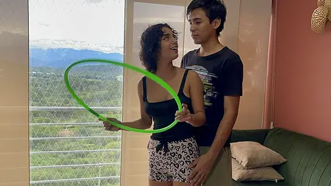 I Help My Stepsis with Her Aerobics & Get Her Rock-stiff & Stiff