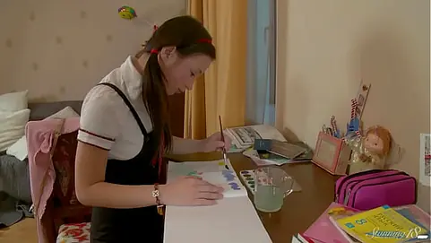 Watch Marizza's gorgeous face turn to pleasure as she gets dicked and fingered by two horny black guys!