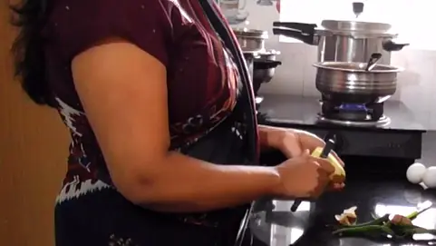Stepson plows YourDisha's Indian pussy in the kitchen with his big cock
