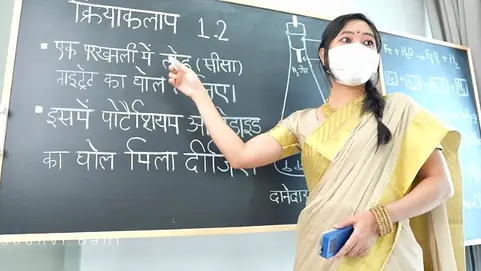 Saanvi Bahl teaches her student how to plow in Class apartment - Hindi Desi Drama